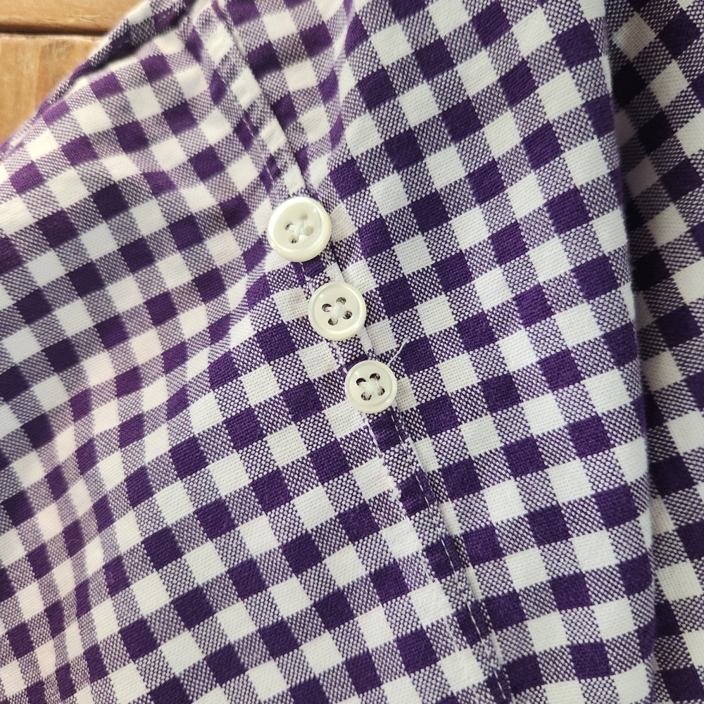 Ralph Lauren Mens XL Purple Gingham Check Long Sleeve Button Up Shirt Flesh Pony - Picture 9 of 11